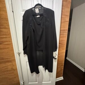 Elegant Black Women's Two-Piece Evening Top Set